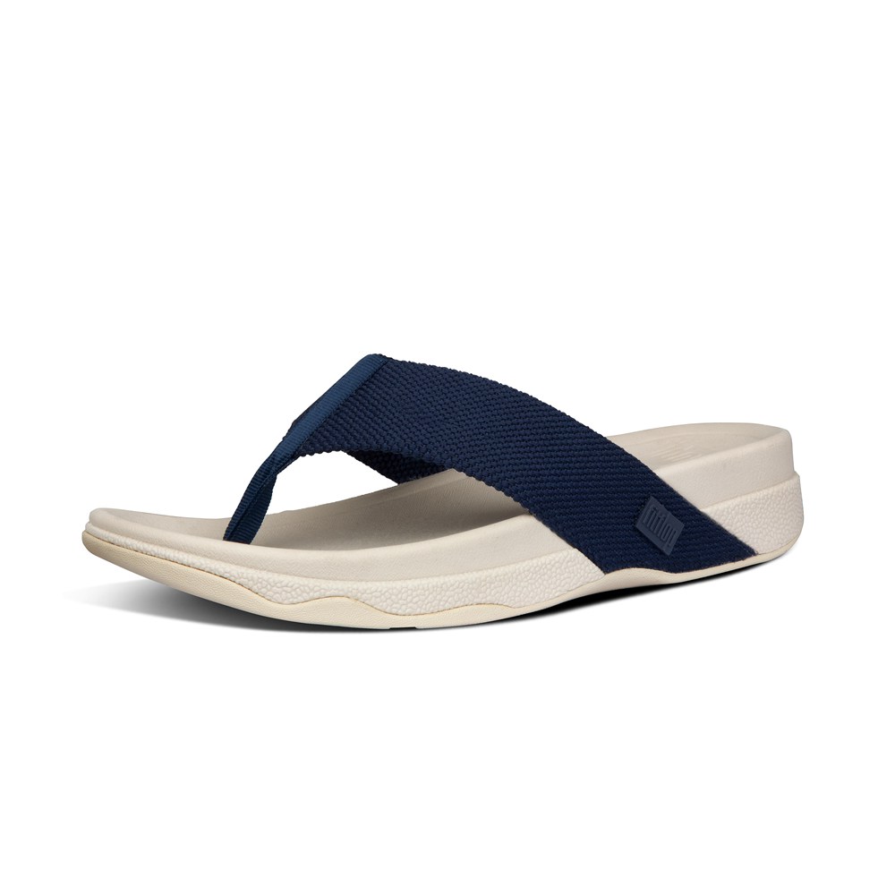 Fitflop Man Sandals Navy/Beige - Surfer Toe-post - BX2174890